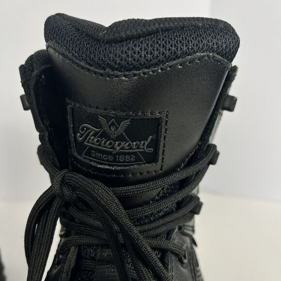 Thorogood 804-6190 Work Boots Mens 9.5  Black Leather Waterproof Zip Steel Toe